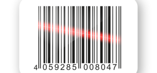 Grafik eines Barcodes mit Scanlicht