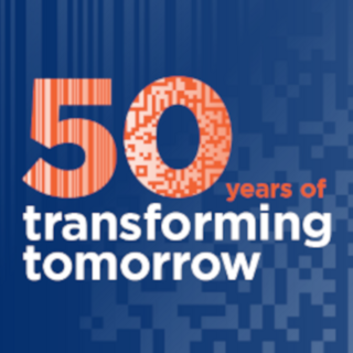 Key Visual des Barcode Jubiläums von GS1 zeigt Claim 50 years of transforming tomorrow