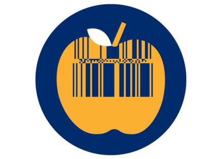 Ein Icon Apfelicon mit einem Barcode