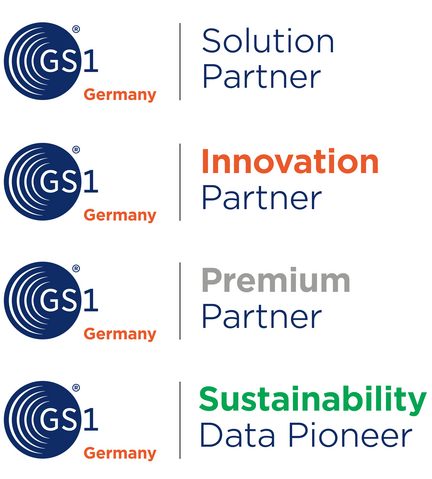 Logos zu den drei GS1 Germany Solution Partner Leveln