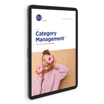 Cover des Category Management Dossier auf einem Tablet