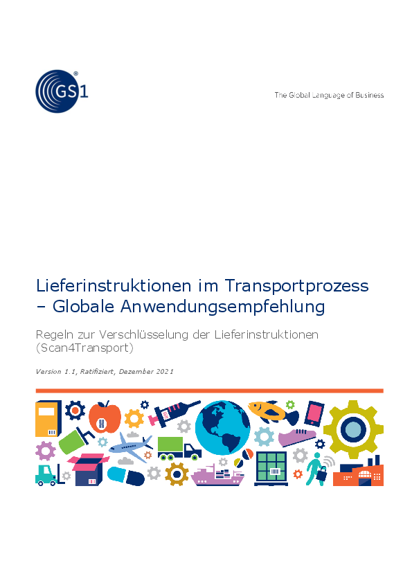 Diese Anwendungsempfehlung beschreibt, wie Empfänger- u. Retourenadressen in einem GS1 2D Code auf dem GS1 Transportetikett dargestellt werden können.