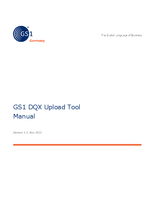 Manual GS1 DQX Upload Tool