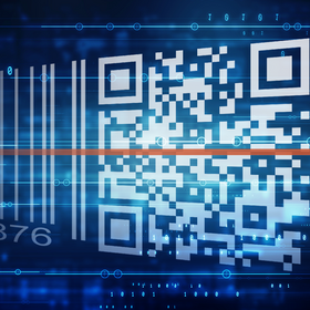 Eine Grafik zeigt die Transformation vom Barcode zum 2D Code