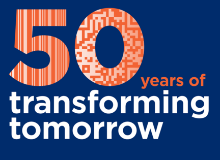 Key Visual von GS1 zeigt 50 years of transforming tomorrow 