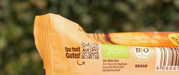 Bananenbrot von Glowkitchen mit aufgebrachtem dynamischen QR-Code von GS1